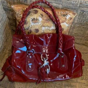 Francesco Biasia Burgundy Patent Leather Purse